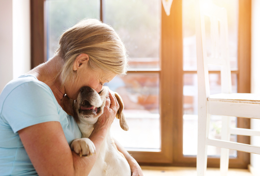 Senior Woman and Dog